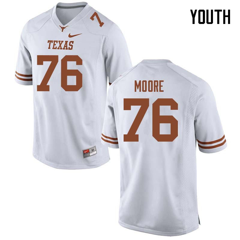 Youth #76 Reese Moore Texas Longhorns College Football Jerseys Sale-White